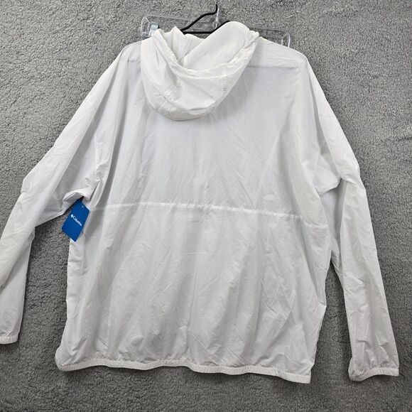 NWT Columbia Men's White Hooded Windbreaker Size 2XL **FLAW** - Picture 5 of 12